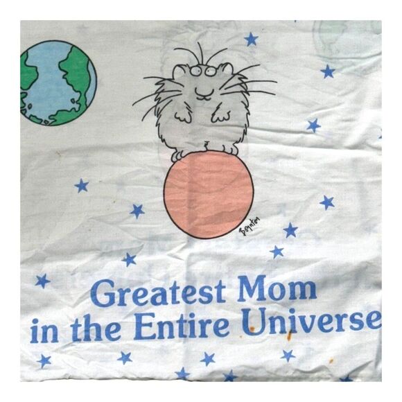 Vtg 80s Sandra Boynton "Greatest Mom In The Entire Universe" Pillowcase READ - Picture 2 of 7